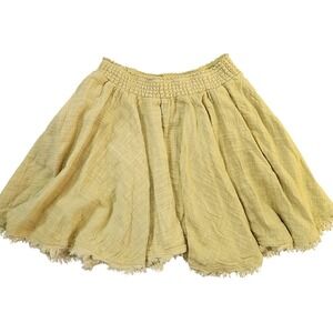 Free People Mustard Yellow Skirt Women's Size S/P 100% Cotton‎